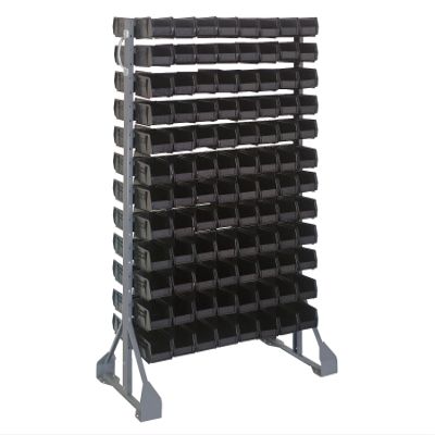 Quantum Storage Systems QRU-12D-220-192BK Double Sided Rail Systems Complete Package with Bins, 36L x 20W x 53H Black