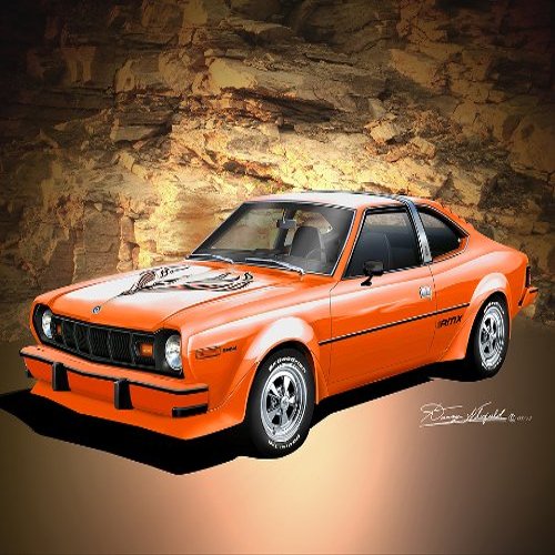 1974 AMC HORNET AMX - ORANGE - Car art print poster -size 20 X 30