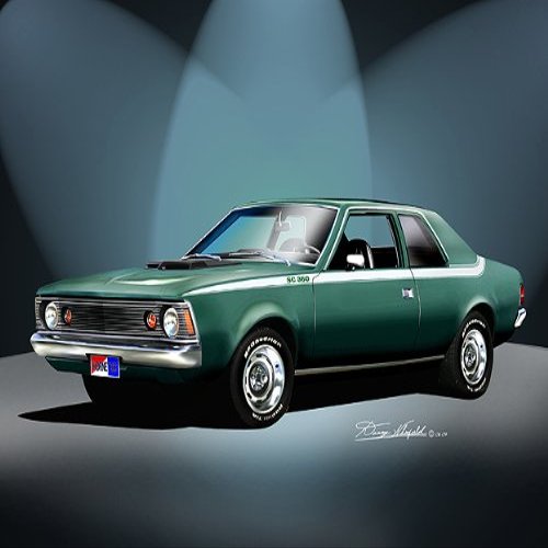 1971 AMC HORNET SC 360 Green - Car art print poster - size 20 X 30