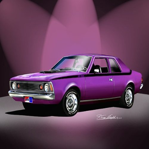 1971 AMC HORNET SC 360 Wild plum - Car art print poster - size 20 X 30