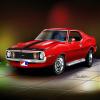 1971-73 JAVLEIN AMX Matador red - Car art print poster - size 20 X 30 view 1