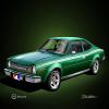 1974 AMC HORNET DARK GREEN - Car art print poster - size 20 X 30 view 1