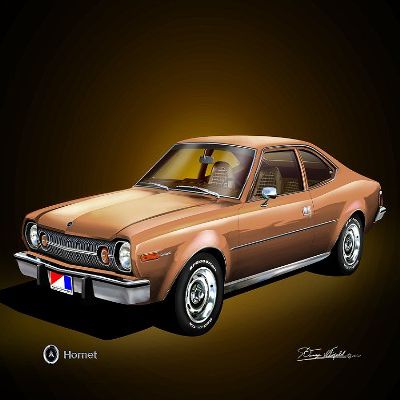 1974 AMC HORNET CARMEL TAN - Car art print poster - size 20 X 30