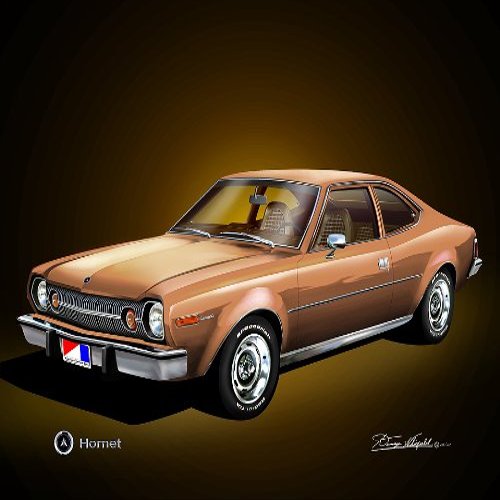 1974 AMC HORNET CARMEL TAN - Car art print poster - size 20 X 30