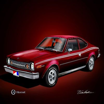 1974 AMC HORNET VINYARD BURGUNDY - Car art print poster - size 20 X 30
