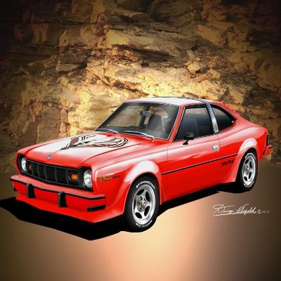 1974 AMC HORNET - AMX - TRANS AM RED - size 20 X 30
