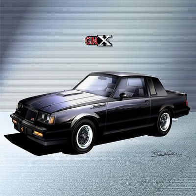 1987 BUICK GRAND NATIONAL GNX CAR ART PRINT POSTER - size 24 x 36