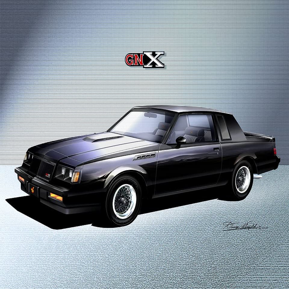 1987 BUICK GRAND NATIONAL GNX CAR ART PRINT POSTER - size 24 x 36