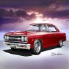 1965 Chevelle SS Regal red-ralley Wheels CAR Art Print Poster - Size 24 x 36 view 1
