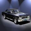 1966 CHEVELLE SS 396 black ralley wheels vinyl topCAR ART PRINT POSTER - size 24 x 36 view 1