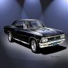 1966 Chevelle SS 396 Black ralley Wheels CAR Art Print Poster - Size 24 x 36 view 1
