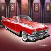 1959 Cadillac Eldorado Biarritz Seminole red CAR Art Print Poster - Size 24 x 36 view 1