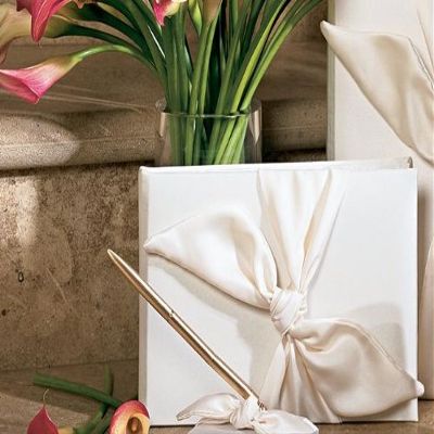 RaeBella Weddings Love Knot Bridal Ivory Guest Book Keepsake