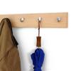 PegandRail Maple Coat Rack with Brushed Nickel Single Style Hooks 4.5" Ultra-Waide (Natural, 20" x 4.5" with 4 Hooks) view 2