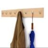 PegandRail Maple Coat Rack with Brushed Nickel Single Style Hooks 4.5" Ultra-Waide (Natural, 20" x 4.5" with 4 Hooks) view 3