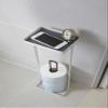 Yamazaki 7762 Toilet Paper Stand with Tray, Plate, White view 3