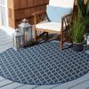 SAFAVIEH Washable Rug Outdoor Courtyard Collection - 7'10" Round, Navy & Beige, Non-Shedding & Easy Cleaning, Ideal for Patio, Backyard, Mudroom (CY6919-268) view 1