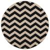 SAFAVIEH Washable Rug Outdoor Courtyard Collection - 7'10" Round, Black & Beige, Non-Shedding & Easy Cleaning, Ideal for Patio, Backyard, Mudroom (CY6245-256) view 3