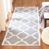 SAFAVIEH Dhurries Collection 2'6" x 6' Grey/Ivory DHU633B Handmade Flatweave Premium Wool Runner Rug view 1