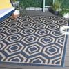 SAFAVIEH Washable Rug Outdoor Courtyard Collection - 7'10" Square, Blue & Beige, Non-Shedding & Easy Cleaning, Ideal for Patio, Backyard, Mudroom (CY6902-243) view 1