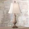 Regency Hill Traditional Country Cottage Table Lamp 25" High Antique Gold Leaves Petite Vase Off White Rectangular Shade Decor for Living Room Bedroom House Bedside Nightstand Home Office view 1
