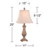 Regency Hill Traditional Country Cottage Table Lamp 25" High Antique Gold Leaves Petite Vase Off White Rectangular Shade Decor for Living Room Bedroom House Bedside Nightstand Home Office view 4