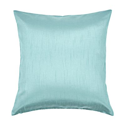 Aiking Home Solid Faux Silk Decorative Pillow Cover, Zipper Closure, 20 by 20 Inches, Aqua