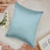 Aiking Home Solid Faux Silk Decorative Pillow Cover, Zipper Closure, 20 by 20 Inches, Aqua view 2