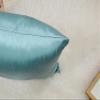 Aiking Home Solid Faux Silk Decorative Pillow Cover, Zipper Closure, 20 by 20 Inches, Aqua view 3