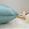 Aiking Home Solid Faux Silk Decorative Pillow Cover, Zipper Closure, 20 by 20 Inches, Aqua view 4