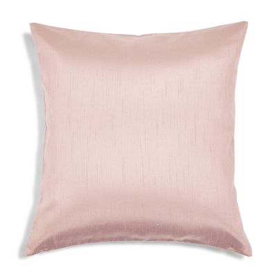 Aiking Home Solid Faux Silk Decorative Pillow Cover, Zipper Closure, 20 by 20 Inches, Rose Pink
