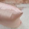 Aiking Home Solid Faux Silk Decorative Pillow Cover, Zipper Closure, 20 by 20 Inches, Rose Pink view 3