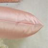 Aiking Home Solid Faux Silk Decorative Pillow Cover, Zipper Closure, 20 by 20 Inches, Rose Pink view 4