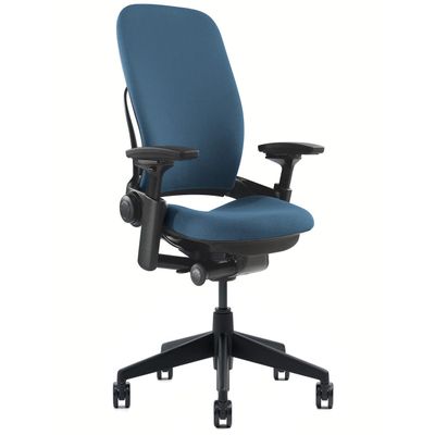 Steelcase Leap Office Chair, Black Frame and Buzz2 Sky Fabric
