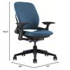Steelcase Leap Office Chair, Black Frame and Buzz2 Sky Fabric view 3