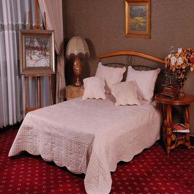 Tache 3 PC Solid Matelasse Super Soft Plush Terry Good Vibrations Blanket Bedspread Set in Tan, Twin