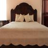 Tache 3 PC Solid Matelasse Super Soft Plush Terry Good Vibrations Blanket Bedspread Set in Tan, Twin view 3