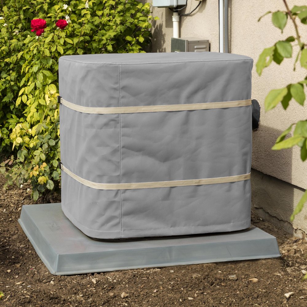 SugarHouse Outdoor Air Conditioner Cover - All-Weather, Waterproof Ultimate Canvas AC Protector, Made in The USA, 20-Year Warranty, Gray, 26 x 26 x 32 Inches