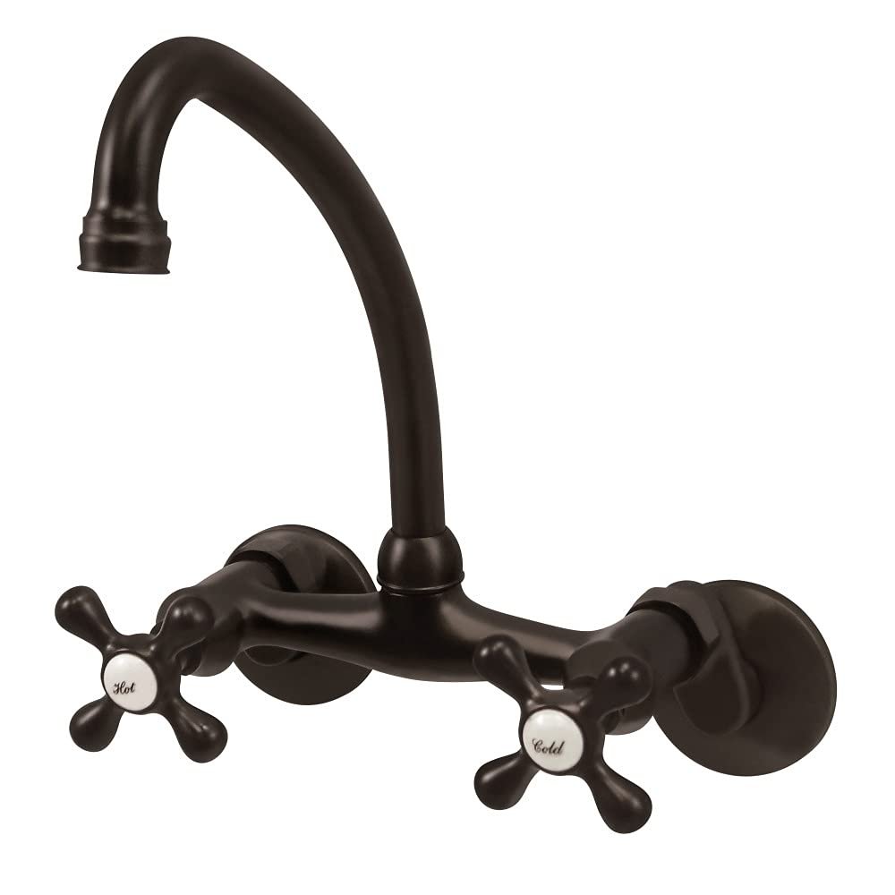 Kingston Brass KS214ORB Magellan Wall Mount Kitchen Faucet, 6-5/8-Inch, Oil Rubbed Bronze, Oil-Rubbed Bronze