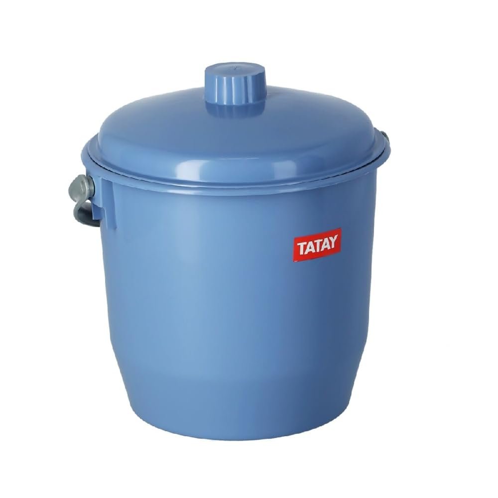 TATAY Bucket with Lid and Handle 17L | Compact and Functional Design | Ideal for Cleaning and Collecting Water | Indoor and Outdoor Use | BPA-Free Durable Plastic | 35x33x36 cm, Blue