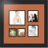 Art to Frames Double-Multimat-143-693/89-FRBW26079 Collage Photo Frame Double Mat with 1-4.5x5.5 and 2-2.5x2.5, 3.5x3.5 Openings and Satin Black Frame view 1