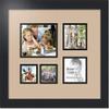 Art to Frames Double-Multimat-143-782/89-FRBW26079 Collage Photo Frame Double Mat with 1-4.5x5.5 and 2-2.5x2.5, 3.5x3.5 Openings and Satin Black Frame view 1