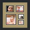 Art to Frames Double-Multimat-143-782/89-FRBW26079 Collage Photo Frame Double Mat with 1-4.5x5.5 and 2-2.5x2.5, 3.5x3.5 Openings and Satin Black Frame view 3