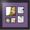 Art to Frames Double-Multimat-143-849/89-FRBW26079 Collage Photo Frame Double Mat with 1-4.5x5.5 and 2-2.5x2.5, 3.5x3.5 Openings and Satin Black Frame view 1