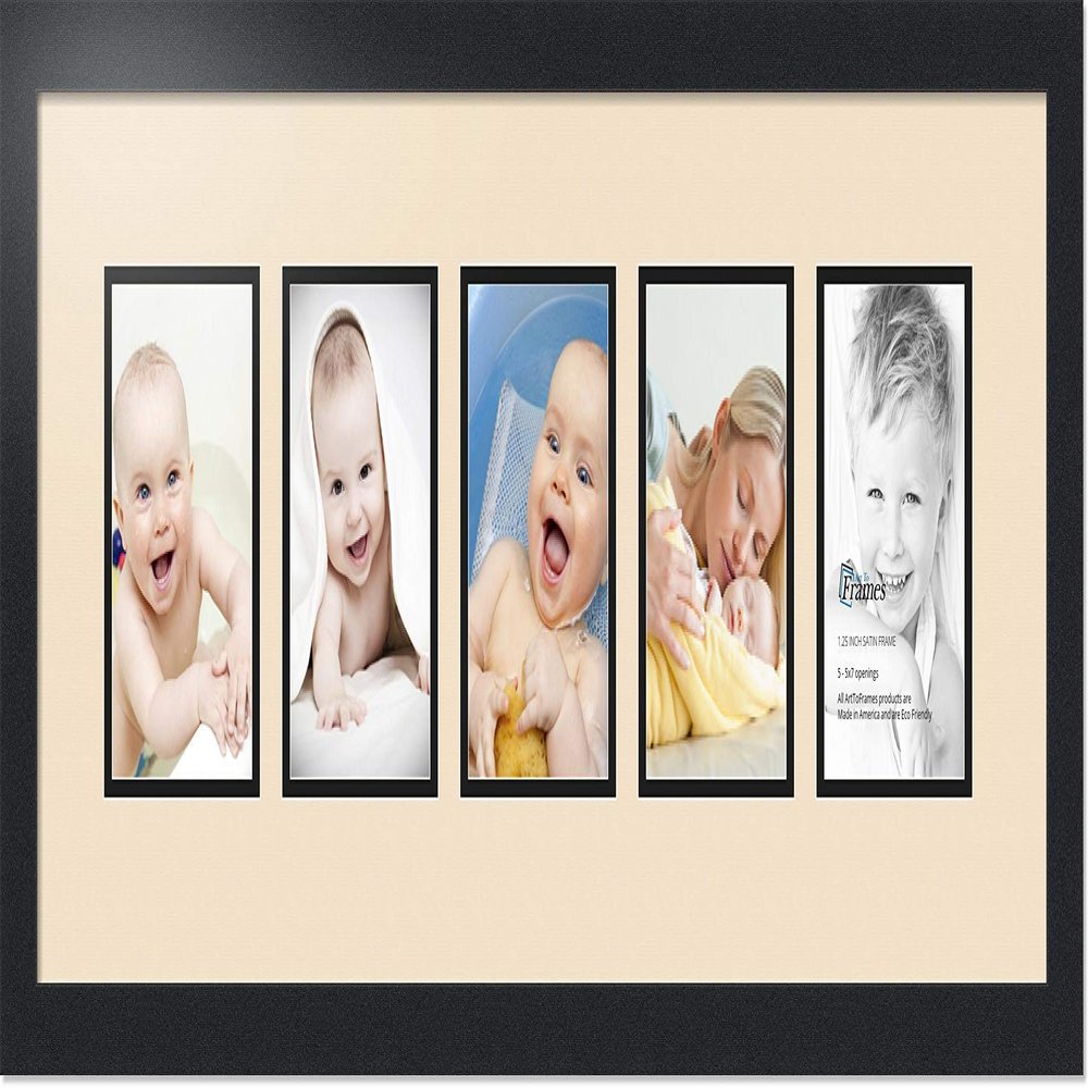 Art to Frames Double-Multimat-152-783/89-FRBW26079 33 by 11-Inch Picture Frame, 1.25-Inch Wide, Satin Black