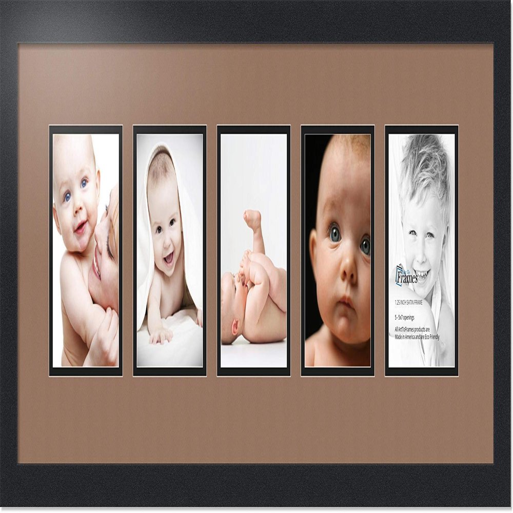 Art to Frames Double-Multimat-152-767/89-FRBW26079 33 by 11-Inch Picture Frame, 1.25-Inch Wide, Satin Black