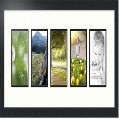 Art to Frames Double-Multimat-152-754/89-FRBW26079 33 by 11-Inch Picture Frame, 1.25-Inch Wide, Satin Black
