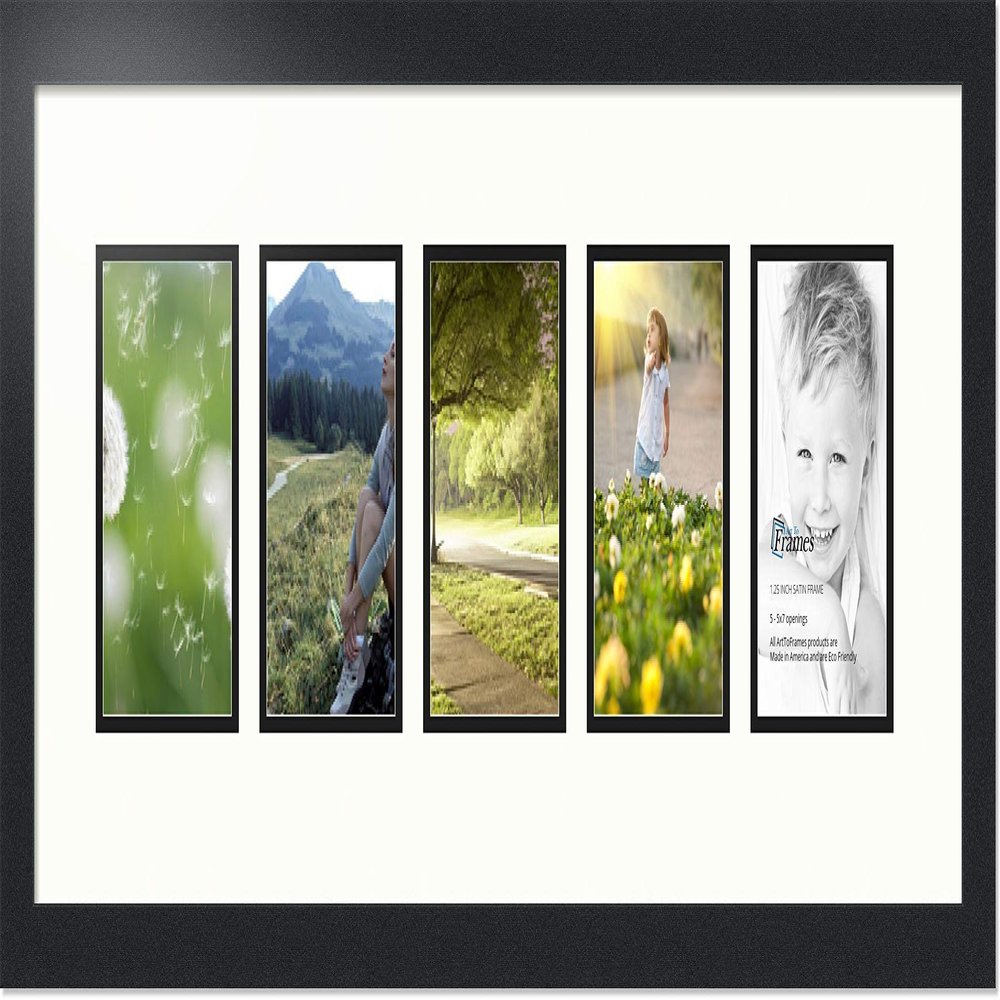 Art to Frames Double-Multimat-152-754/89-FRBW26079 33 by 11-Inch Picture Frame, 1.25-Inch Wide, Satin Black