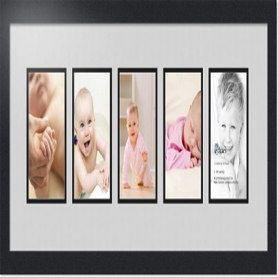 Art to Frames Double-Multimat-152-756/89-FRBW26079 33 by 11-Inch Picture Frame, 1.25-Inch Wide, Satin Black