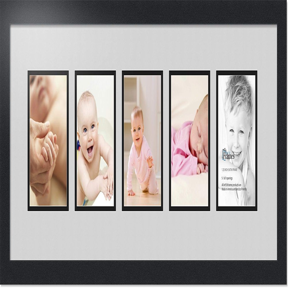 Art to Frames Double-Multimat-152-756/89-FRBW26079 33 by 11-Inch Picture Frame, 1.25-Inch Wide, Satin Black